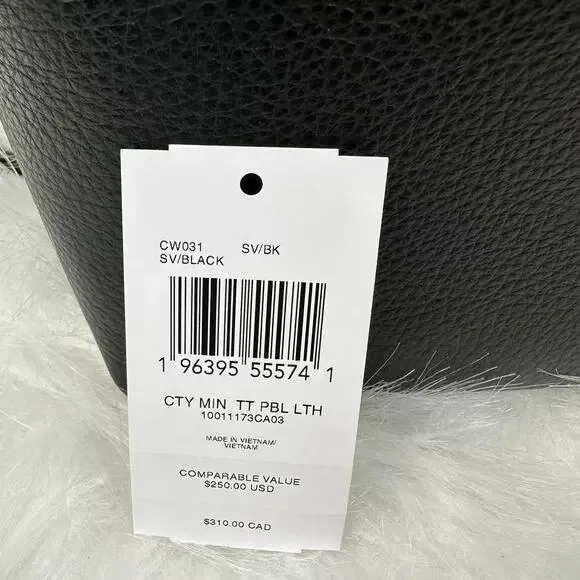 Coach City Mini Tote Bag Crossbody In Leather/Silver/Black CW031 NWT - Picture 5 of 8